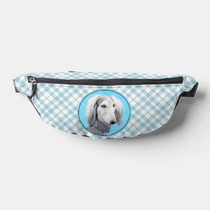 Saluki Malerei Silber Gefiedert Originale Hunde Ku Bauchtasche