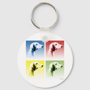 Saluki Pop Art Schlüsselanhänger