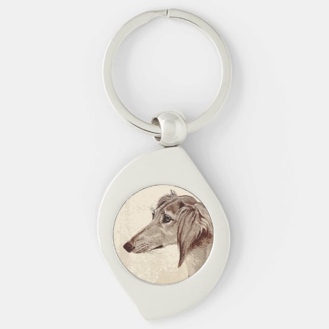 Saluki Schlüsselanhänger (Vorderseite)