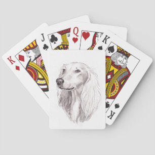Saluki Sighthound Hundekunst-Spielkarten Spielkarten