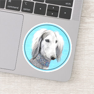Saluki (Silber) Malerei - Niedliche Original Hunde Aufkleber
