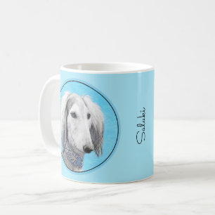 Saluki (Silber) Malerei - Niedliche Original Hunde Kaffeetasse