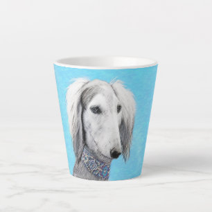 Saluki (Silber) Malerei - Niedliche Original Hunde Milchtasse