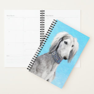Saluki (Silber) Malerei - Niedliche Original Hunde Planer