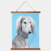 Saluki (Silber) Malerei - Niedliche Original Hunde