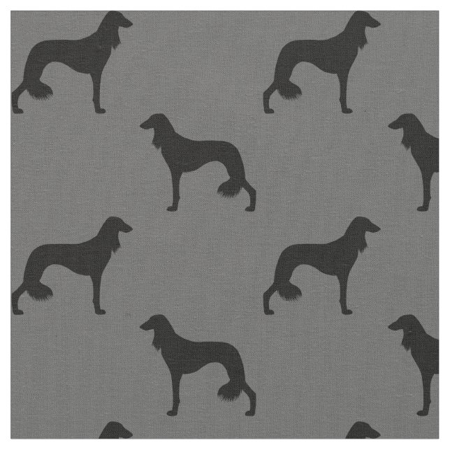 Saluki Silhouette-Muster Stoff (Nahaufnahme)