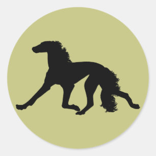 Saluki-Silhouette Runder Aufkleber
