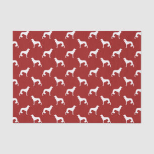 Saluki-Silhouetten Muster Rot Seidenpapier
