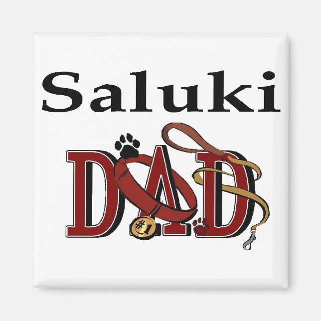 Saluki Vater Geschenke Magnet (Vorne)