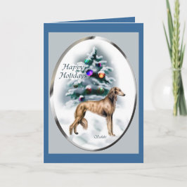 Saluki Weihnachtsgeschenke Feiertagskarte