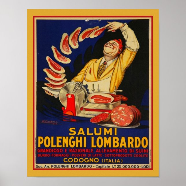 Salumi Polenghi Lombardi von Mauzan Poster (Vorne)