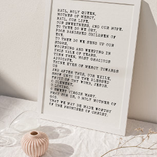 Salut, affiche de prière de la reine sainte