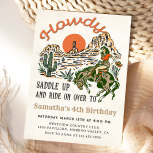 Salut ! Occidental Rodeo Cowboy Invitation d'anniv