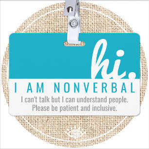 salut patience non-verbale badge PVC