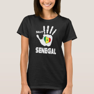 Salut Senegal mit egalesischer Flagge in einer her T-Shirt