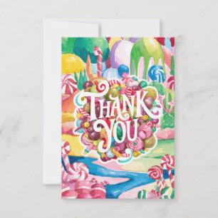 Salutation Candy Candyland carte de remerciements