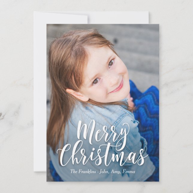 Salutation classique MERRY CHRISTMAS Carte photo (Devant)
