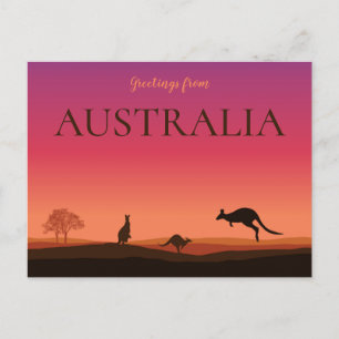 Salutation de Austrailia Carte postale Kangaroos