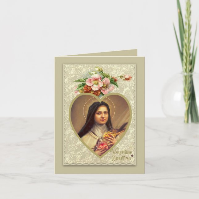 Salutation de Valentine de carte de St Therese de (Devant)