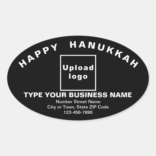 Salutation Hanoukka d'affaires sur Sticker Ovale N (Devant)