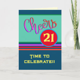 Salutations 21e Anniversaire Fun Customisé Carte A