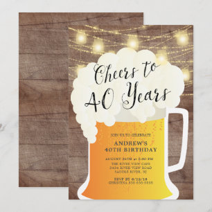 Salutations à 40 ans Anniversaire Invitation