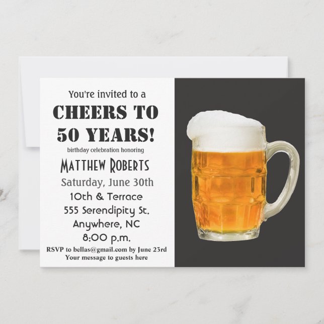 Salutations à 50 ans 50e anniversaire Invitation (Devant)