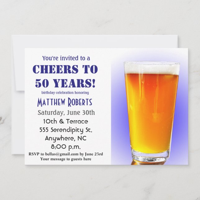 Salutations à 50 ans 50e anniversaire Invitation (Devant)