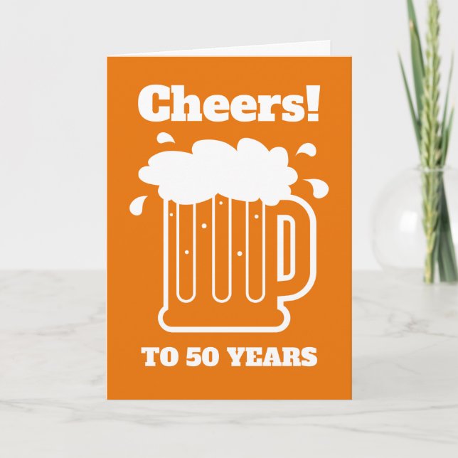 Salutations à 50 ans 50e bière Carte d'anniversair (Devant)