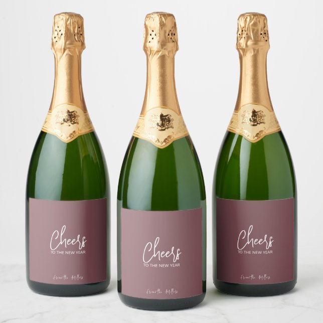 Salutations Au Nouvel An Étiquette De Vins Étincel (Bouteilles)
