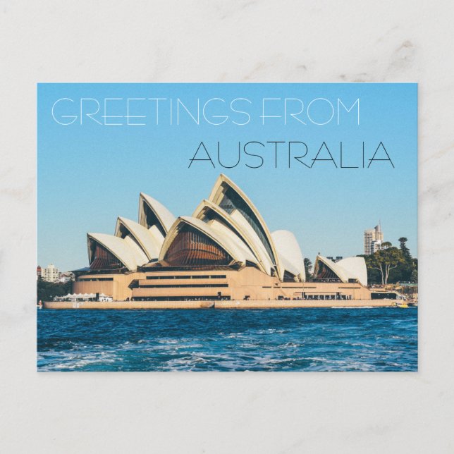 salutations australienne opéra carte postale mer (Devant)
