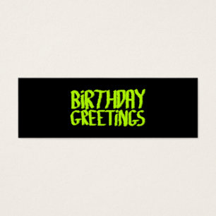 Salutations d'anniversaire. Vert et noir. Coutume