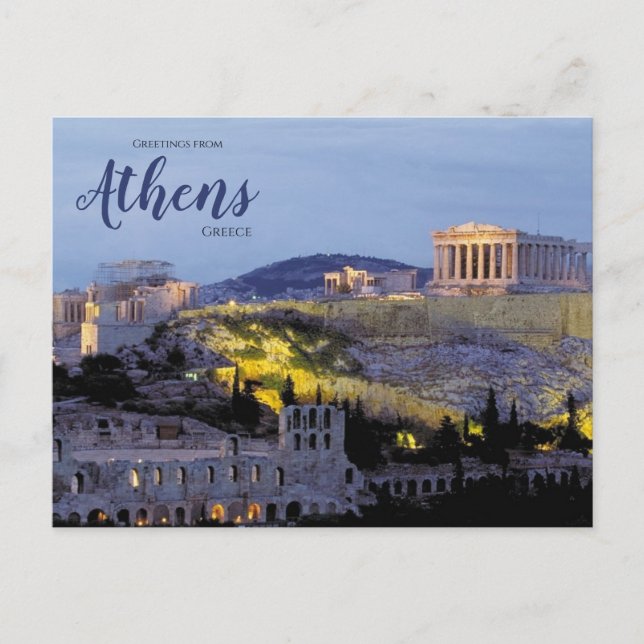 Salutations d'Athènes Grèce Carte postale panorami (Devant)