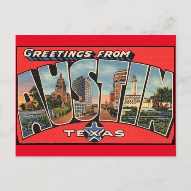 Salutations d'Austin Texas  Carte postale (Devant)