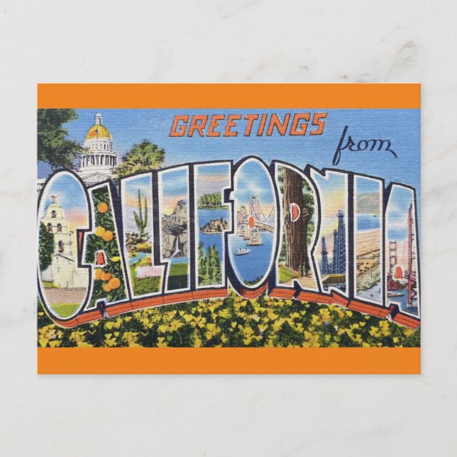 Salutations de California Travel Carte postale (Devant)