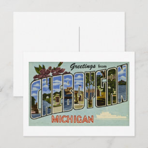 Salutations de Cheboygan Michigan ! Carte postale