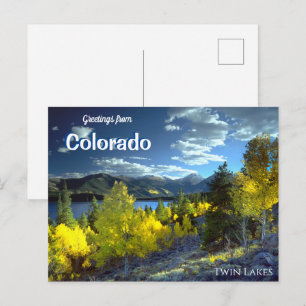 Salutations de Colorado Twin Lakes Carte postale