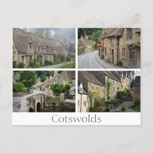 Salutations de Cotswolds collage texte carte posta