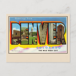 Salutations de Denver Carte postale à grandes lett