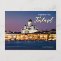 Salutations de Finlande Helsinki Carte postale pan