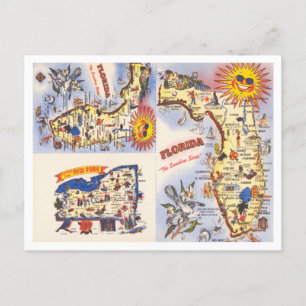 Salutations de Floride, New York Carte Voyage