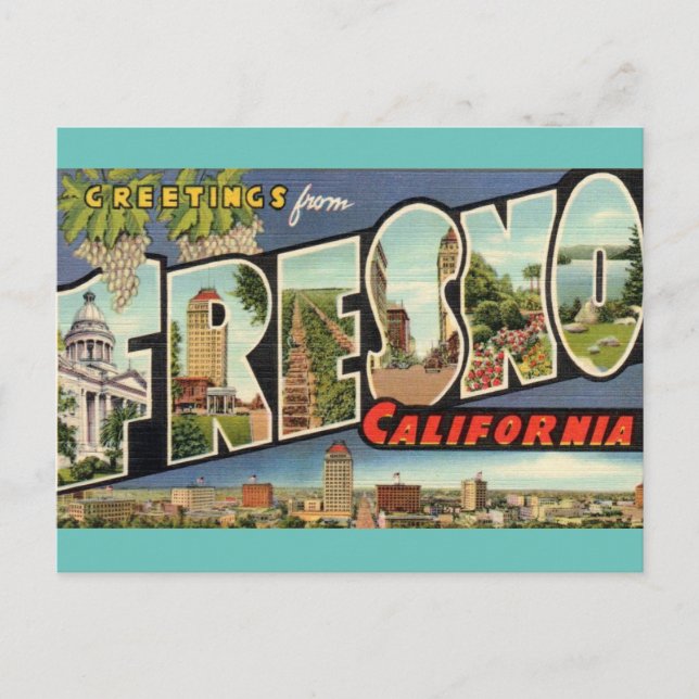 Salutations de Fresno Ca. Carte postale de voyage (Devant)