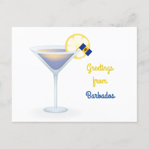 Salutations De La Barbade Cocktail Carte de vacanc