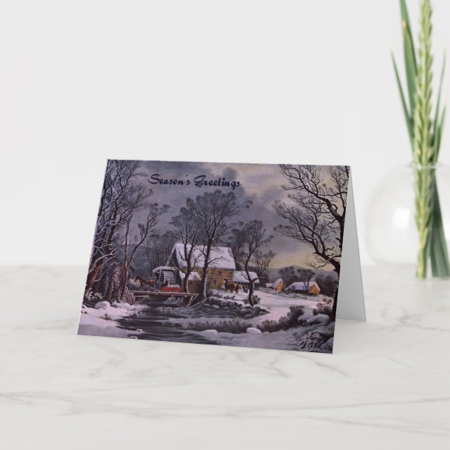 salutations de la carte de Noël agricole (Devant)