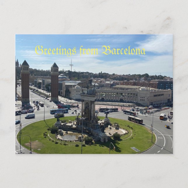 Salutations de la carte postale Barcelone (Devant)