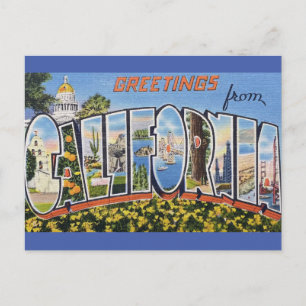 Salutations de la carte postale de voyage de Calif