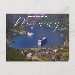 Salutations de la carte postale de voyage de Norvè
