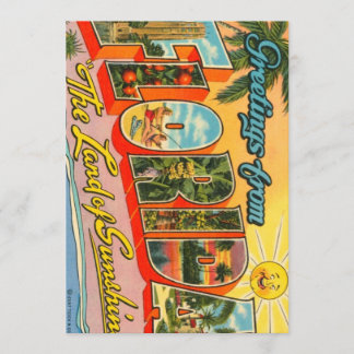 Salutations de la carte postale Vintage Floride