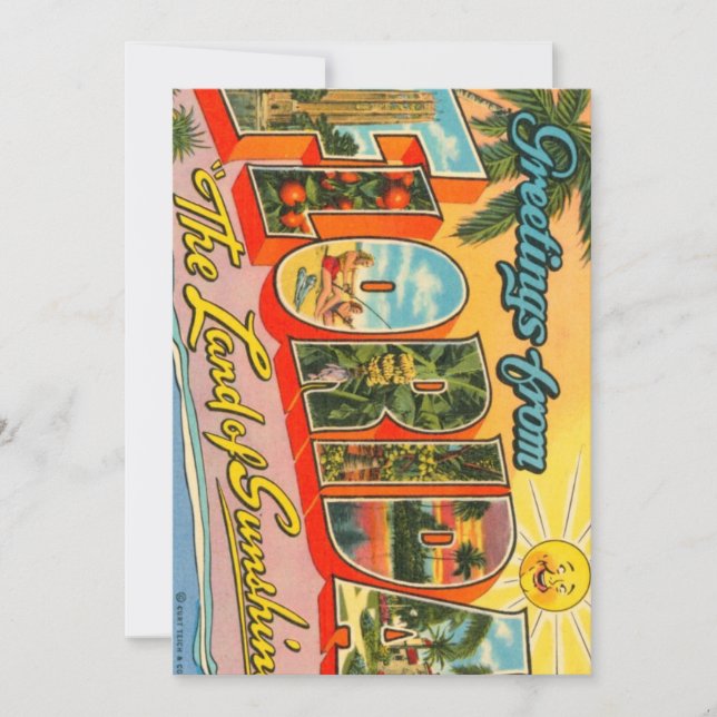 Salutations de la carte postale Vintage Floride (Devant)