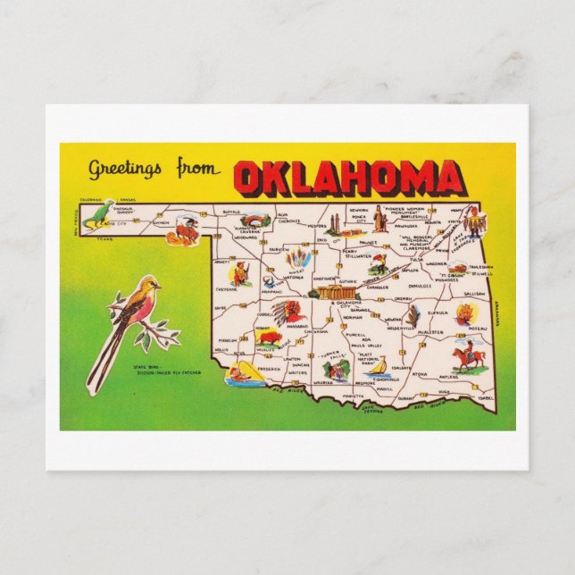 Salutations de la carte Vintage de l'Oklahoma (Devant)